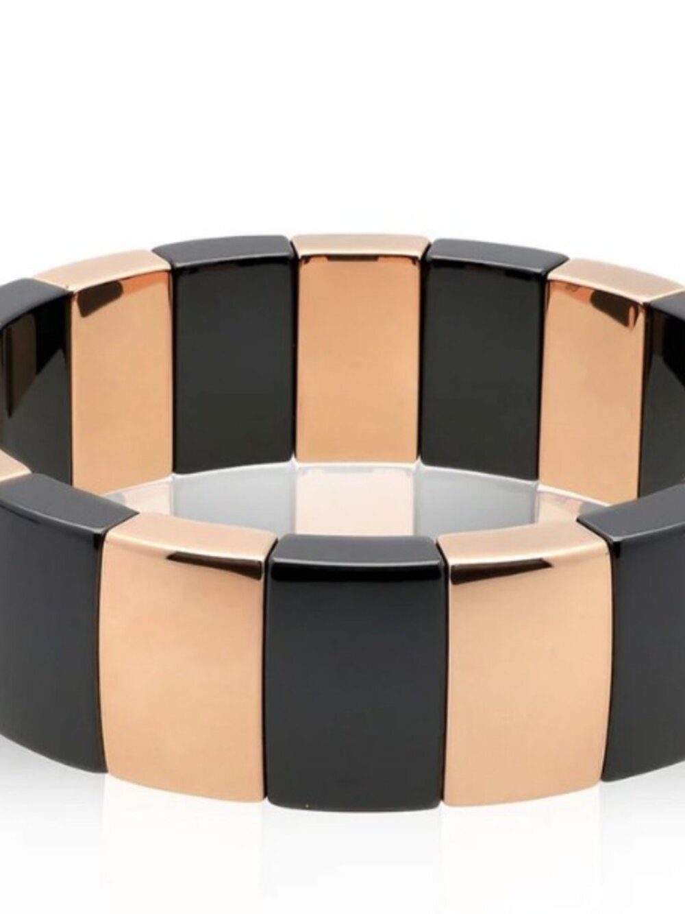 Roberto Demeglio Single Row Rectangle Aura Bracelet Rose Gold Ceramic